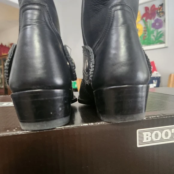 Old GRINGO BY BOOT STAR BLACK HARNESS BOOTS - Picture 3 of 8